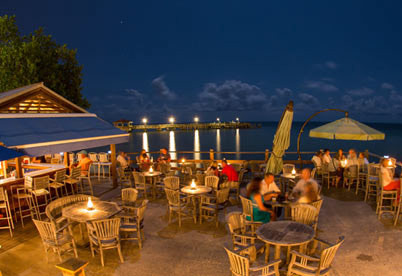 Overlooking the Atlantic Ocean, the Afterdeck is a beloved outdoor bar where you never know who you’ll meet.