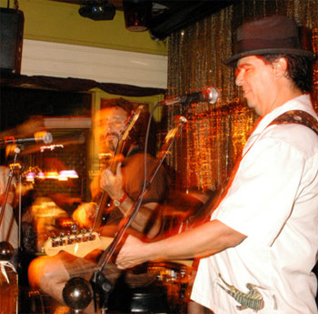 Musicians performing at the back bar of Virgilio's in Key West