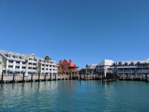 Key West harbor, with Custom House and Margaritaville Resort in view