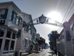 The gates to Bahama Village and looking down Petronia Street