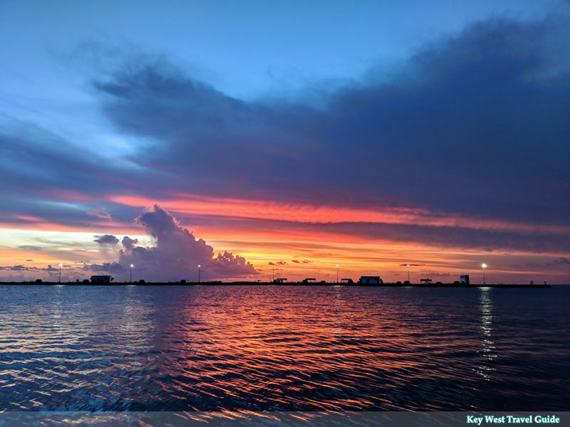 Colorful sunset over Key West harbor