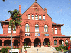 The historic red brick building in Key West, known as the Customs House