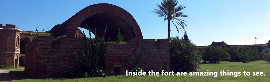 Interior of the fort, showing historic structures