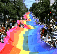 The pride flag unfurled the length of Duval Street, from the Atlantic Ocean to the Gulf of Mexico