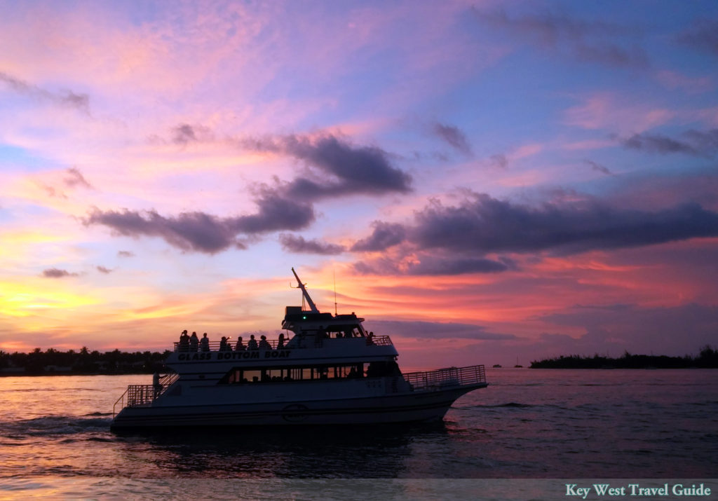 Glassbottom boat returning to port in Key West