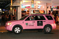 Pink taxi cab in Key West