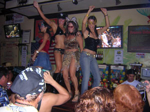 Dancing on top of the bar in Key West.