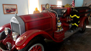 Historic fire engine on display at the Firehouse Museum