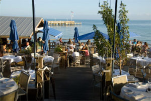 The afterdeck at Louie's Backyard, a seaside restaurant and bar