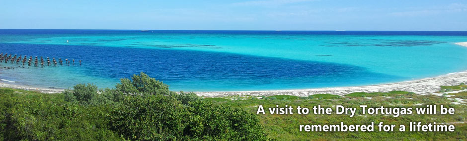 Gorgeous turquise and blue ocean surround the Dry Tortugas islands