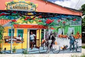 Rick Worth’s newest, largest, and most impressive mural is just around the corner from Blue Heaven and illustrates life in the Bahama Village neighborhood.