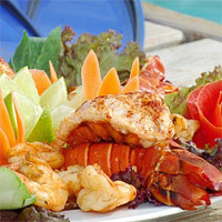 Seafood favorites that Key West is known for, including fresh lobster