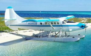 Seaplane to the Dry Tortugas, at rest on the beach