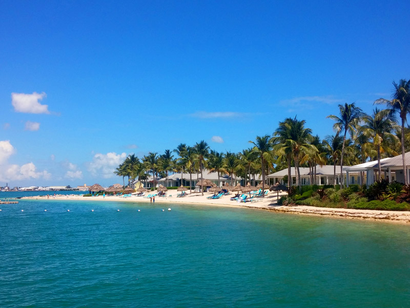 Beach at Sunset Key, across the Key West harbor