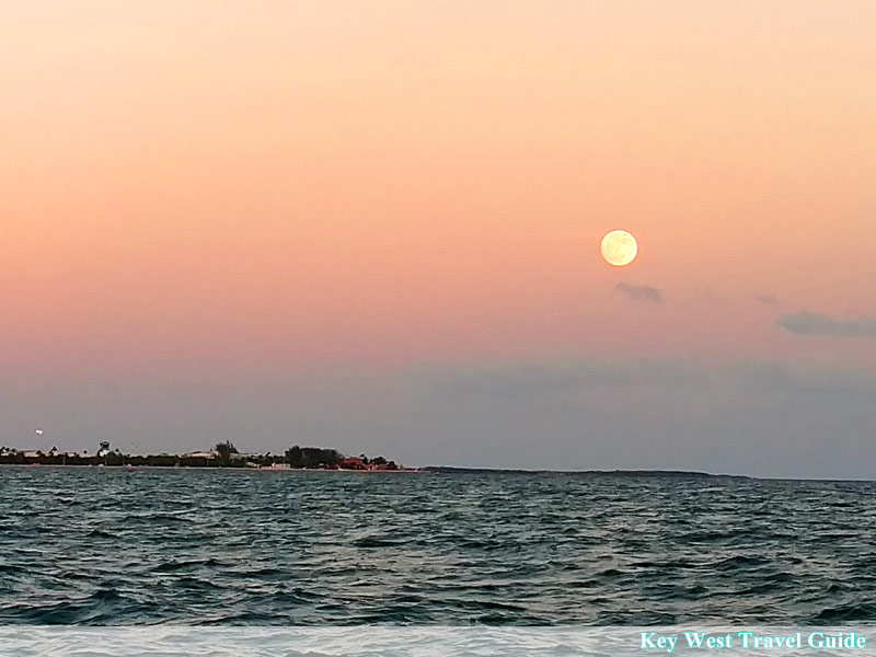 Super moon rising over eastern end of Key West