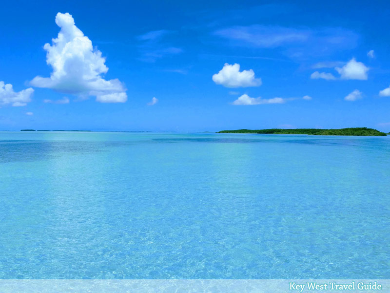 Spectacular photo of a shallow, sand-bottom flat among the out-islands of the Key West backcountry.