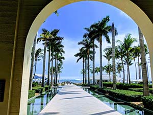 View through an archway at Casa Marina Hotel