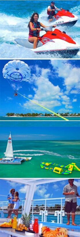 Key West watersport package photos - including waverunners, parasailing, and water park